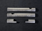 Накладки на пороги внутренние (лист шлифованный с надписью Hyundai) Hyundai Solaris (2014-2017)