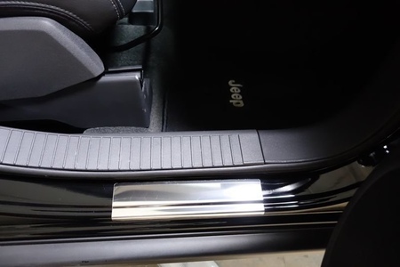 Накладки порогов (лист зеркало) Jeep Compass (2014-2019) JEEPCOM14-16