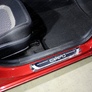 Накладки на пороги (лист зеркальный с надписью CEED) Kia Ceed (2012-2015)