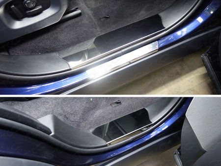 Накладки на пороги (лист зеркальный) Land Rover Range Rover Sport (2015-2017) LRRRSP15-05