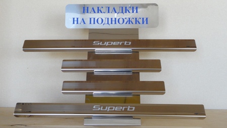 Накладки на пороги Skoda Superb (2015-2024) 08-0579