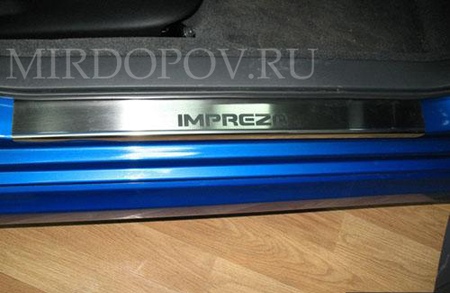 Накладки на пороги с надписью SUBARU IMPREZA (2007-2014) 08-1709