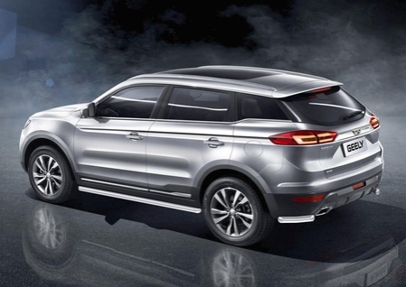 Защита заднего бампера d57 уголки Geely Atlas (2018-2021) R.1904.005