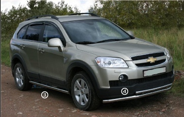 Защита переднего бампера d 60/42 двойная Chevrolet Captiva (2006-2019) CCAP.48.0486