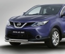 Защита переднего бампера труба d60/42 двойная Nissan Qashqai (2014-2019)