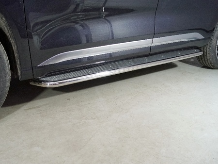 Пороги с площадкой 42,4 мм нерж. лист для Exeed VX (2021-2025) EXEEDVX21-26