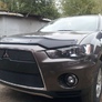Защита радиатора черная Mitsubishi Outlander XL (2010-2012)