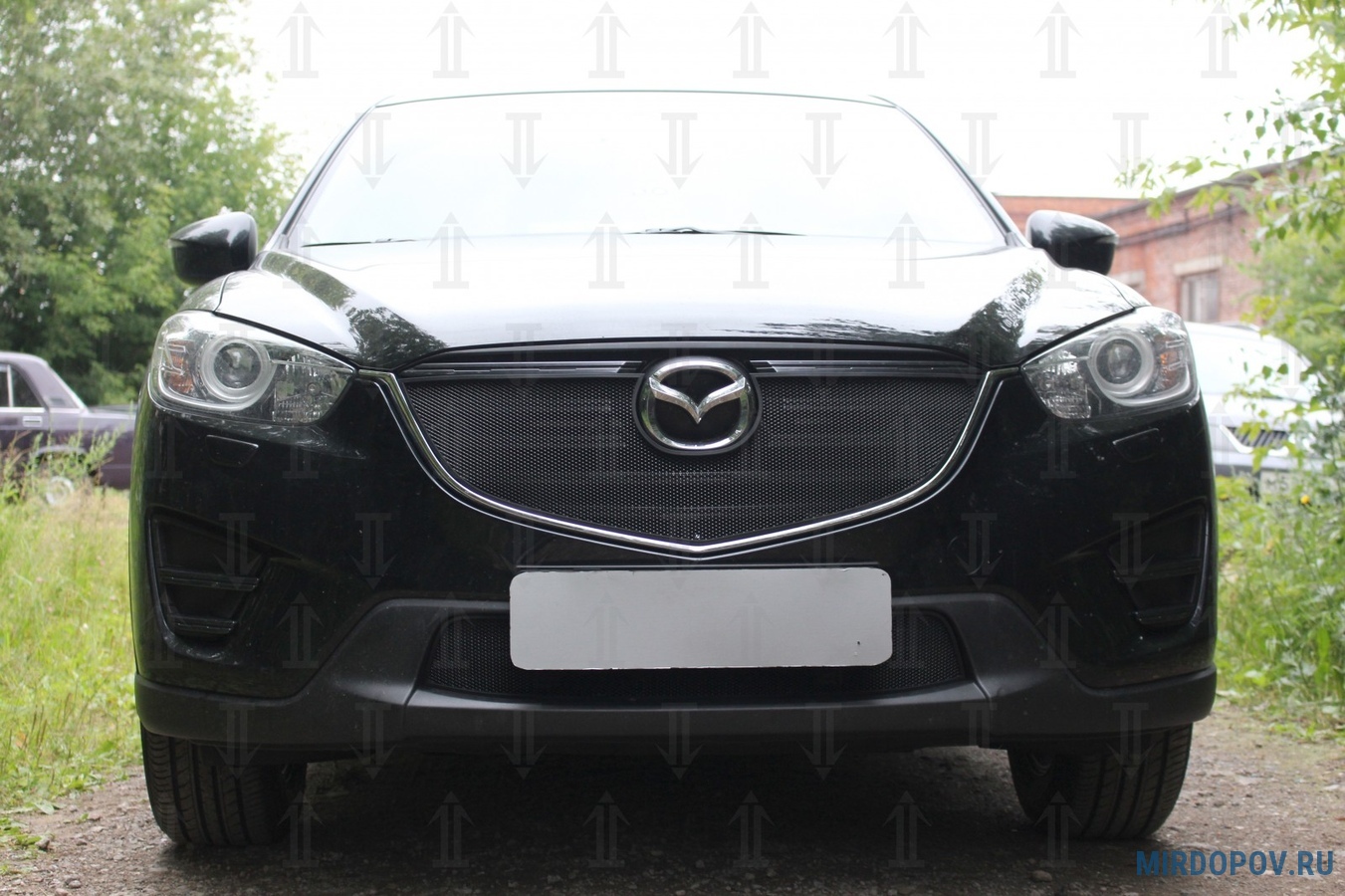 Защита радиатора черная верхняя Mazda CX-5 (2015-2019) № MАZCX15.top.black  - купить по лучшей цене на mirdopov.ru