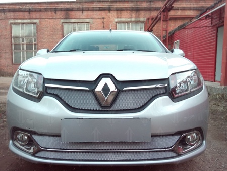 Защита радиатора Renault Logan (Privilege, Luxe) (2014-2018) 