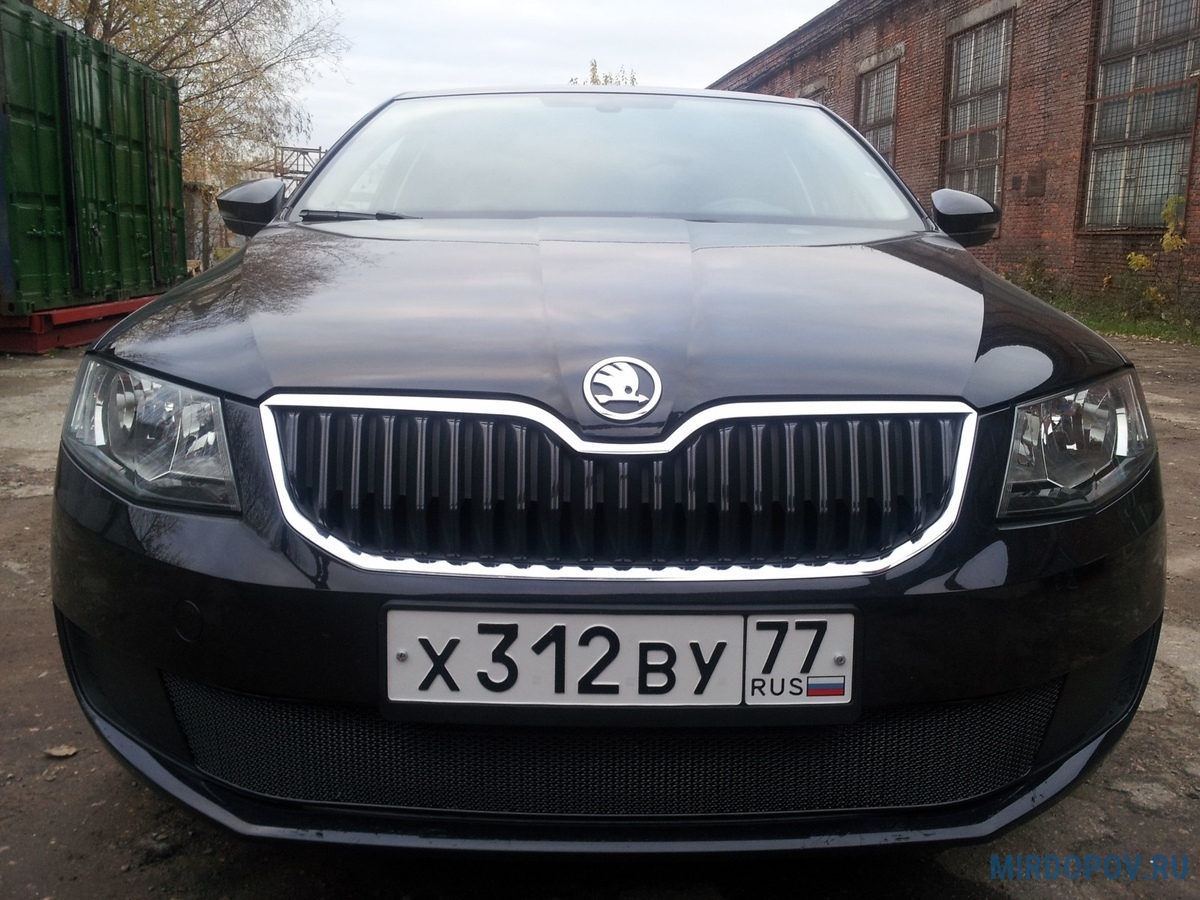 Защита радиатора Premium черная Skoda Octavia Active (2013-2019) №  SKA7.PREMIUM.black - купить по лучшей цене на mirdopov.ru