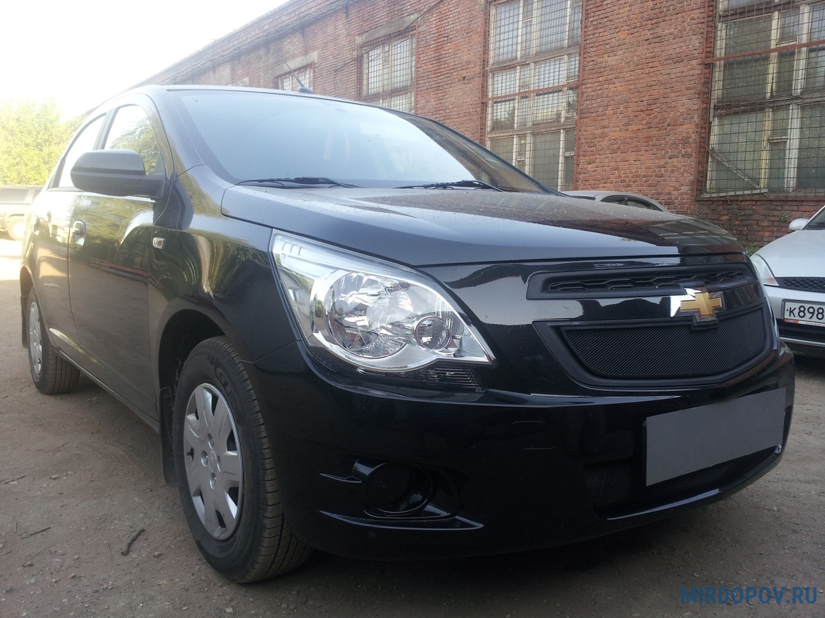 Защита радиатора черная нижняя Chevrolet Cobalt (2013-2019) №  CHCOB.bot.black - купить по лучшей цене на mirdopov.ru